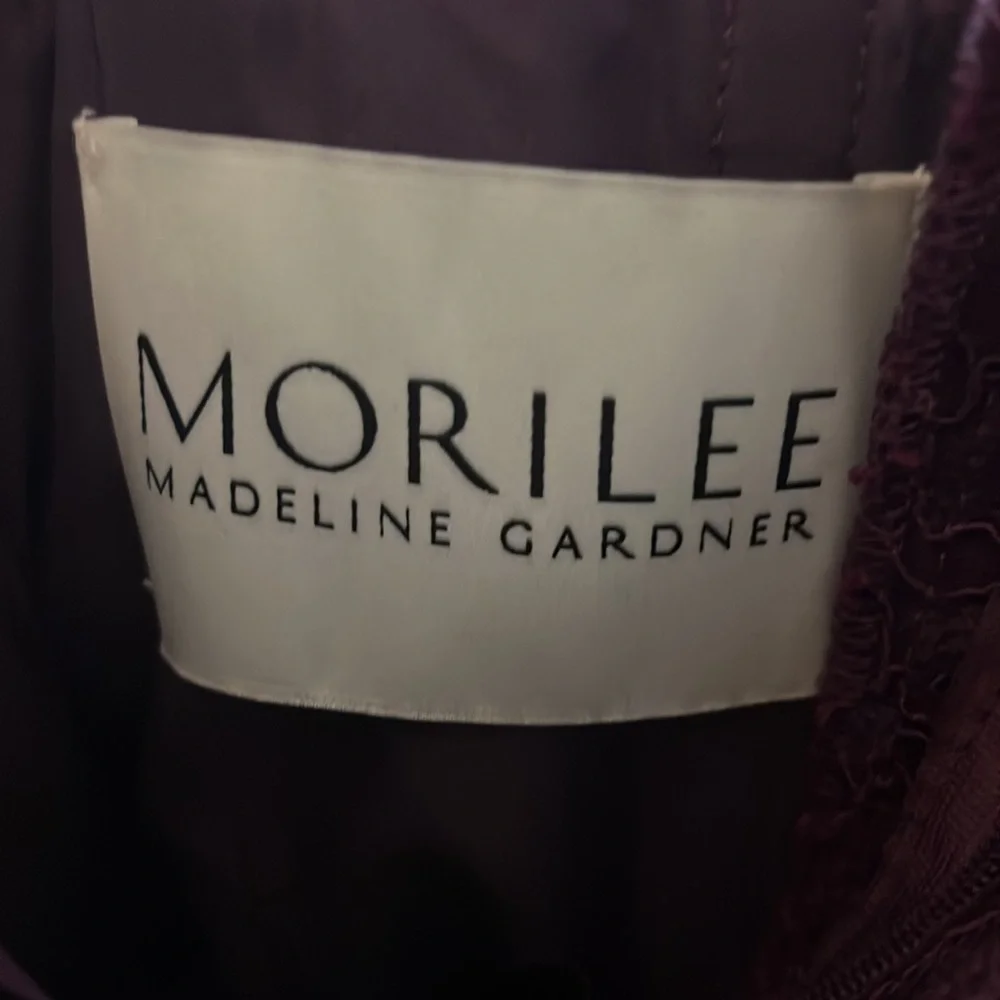 Mori Lee Madeline Gardner purple strapless dress size 8